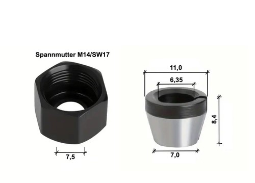 Spannzange mit mutter für - mutter,