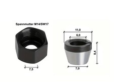 Spannzange mit Mutter für